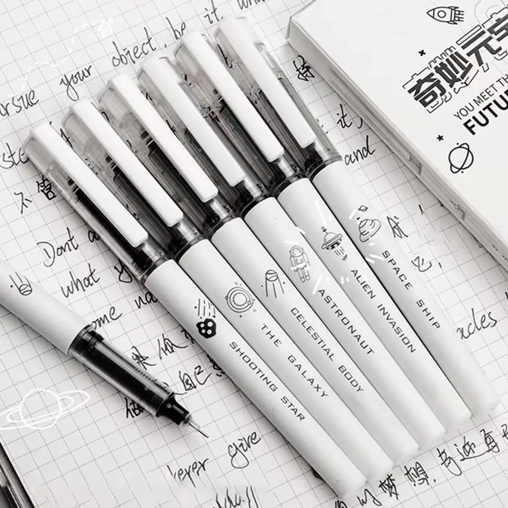 

6 шт./коробка, гелевые чернила для подписей, 0,5 мм