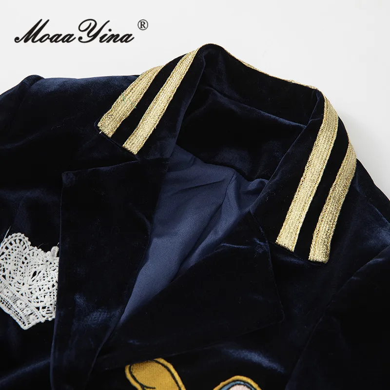 Женский Повседневный костюм MoaaYina из двух предметов: двубортный топ с отложным