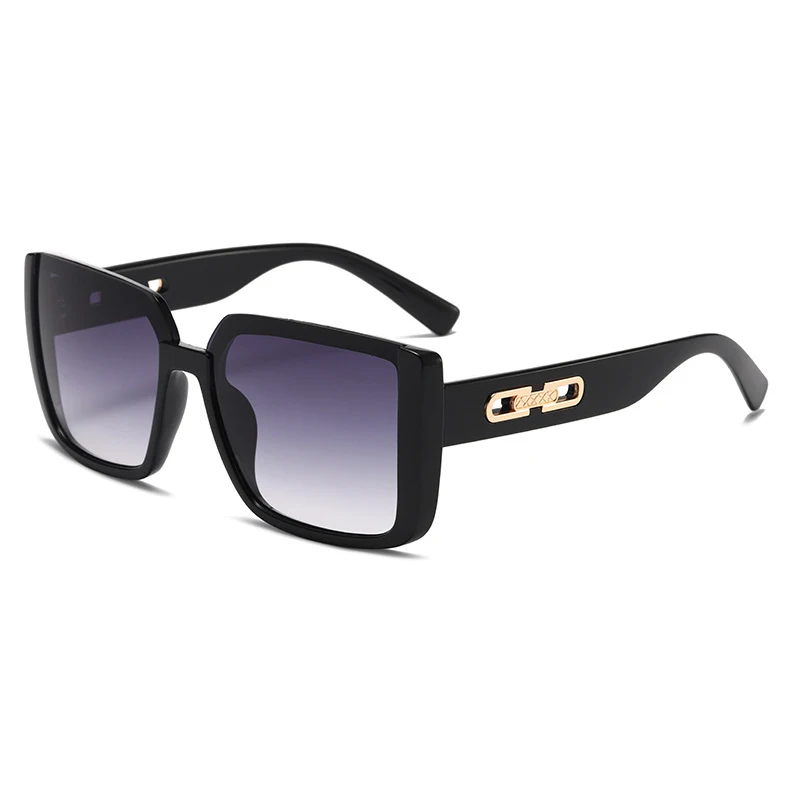 

2023 Модные прямоугольные солнцезащитные очки для мужчин и женщин Роскошные дизайнерские солнцезащитные очки мужские ретро заклепка зеркало металлические очки