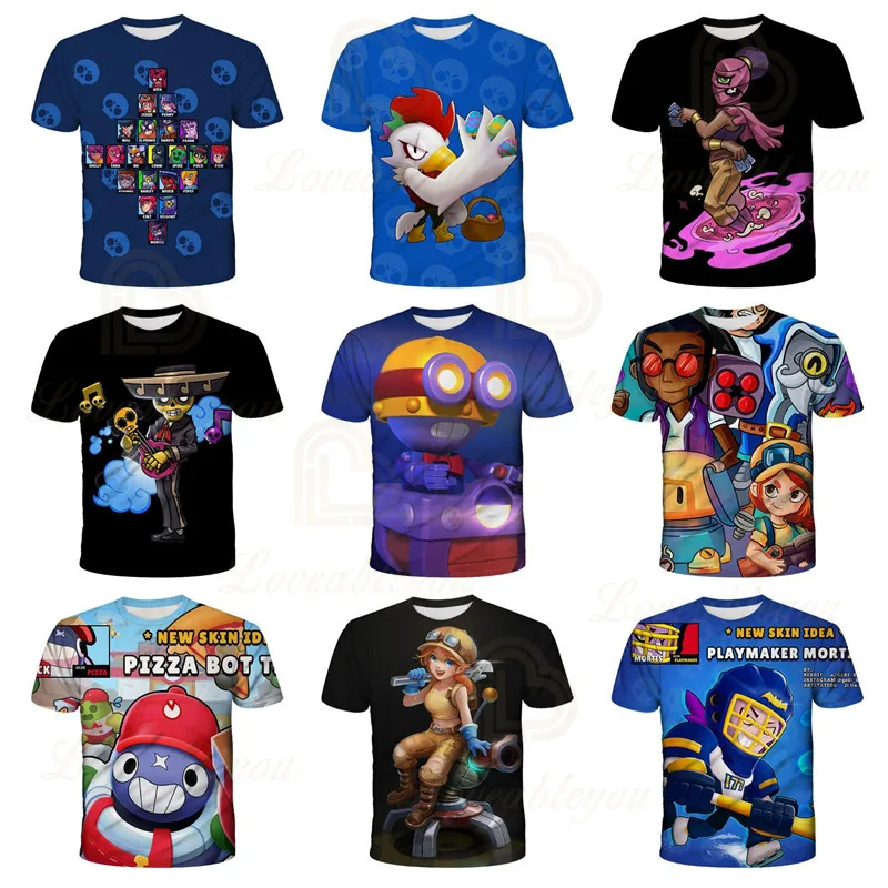 

Teen Tees Clothes Browings Rosa and Star, Game 3d Fashion Boys Girls Tops T-shirt Leon Children's Wear Kids T shirts