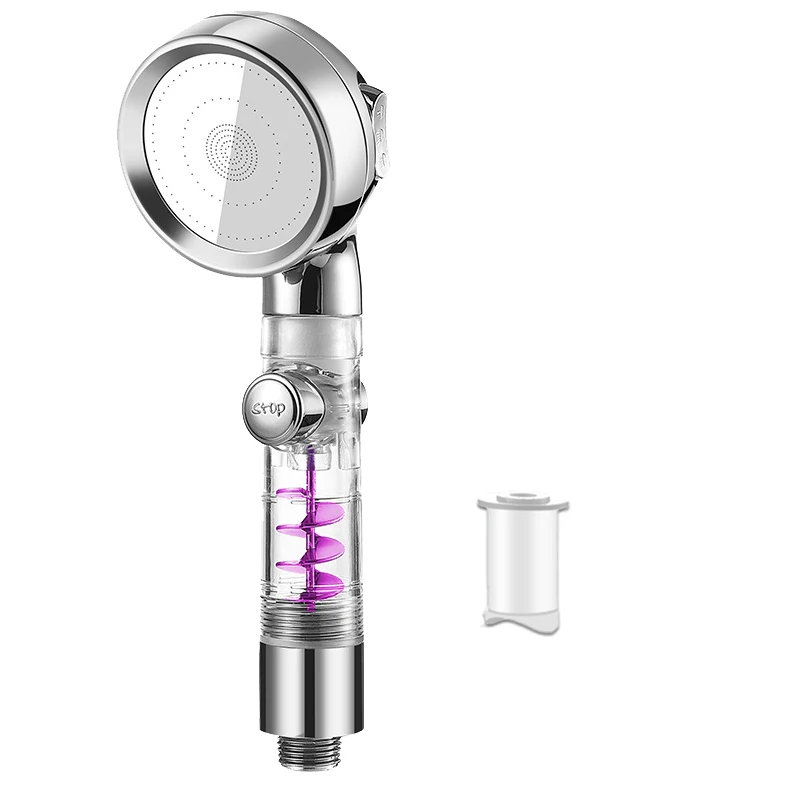 

VILOYI насадка для душа с турбонаддувом, 3 режима, экономия воды под высоким давлением, регулируемая ручная насадка для душа, массажный фильтр, насадка для дождя