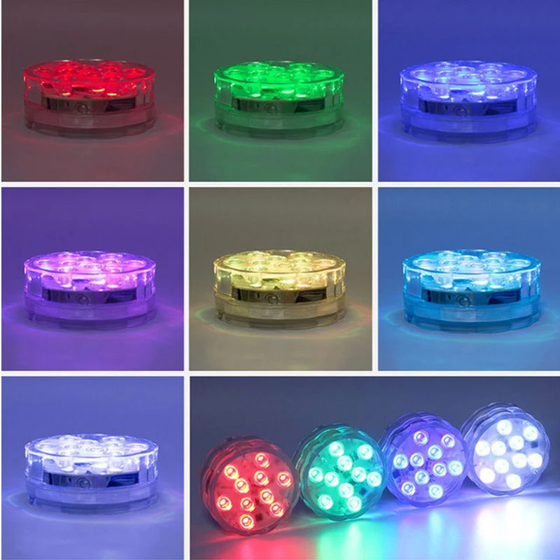 Водонепроницаемые подводные фонари для бассейна 10 светодиодов IP68 RGB погружной