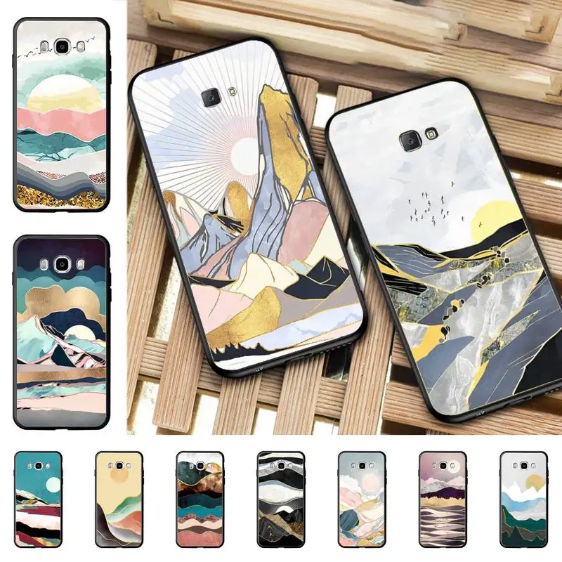 

Mountain Marble Moon Phone Case for Samsung J 2 3 4 5 6 7 8 prime plus 2018 2017 2016 core