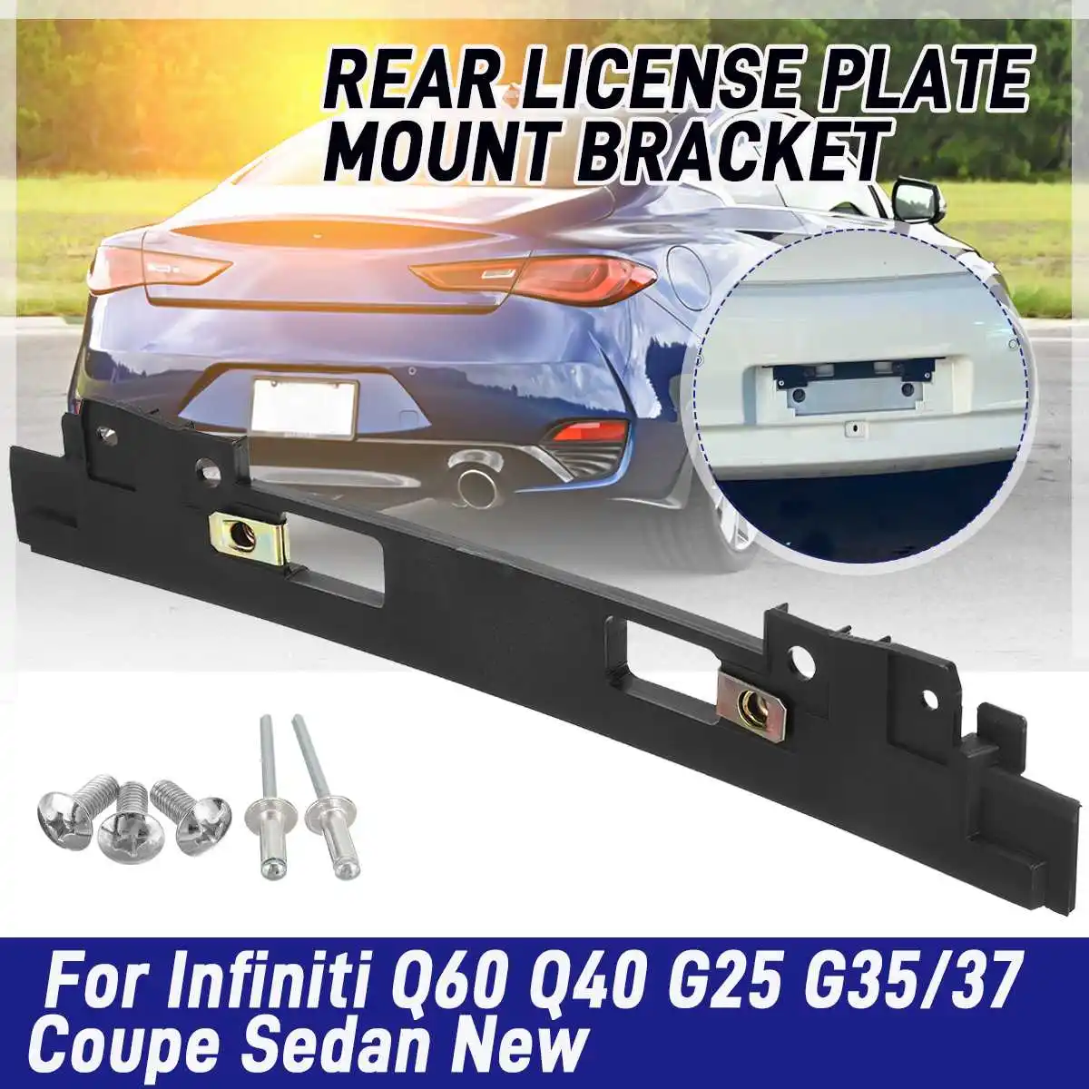 

For Infiniti Q60 Q40 G25 G35/37 Coupe Sedan Car Rear License Number Plate Bracket Number Plate Frame Holder Mount Car Accessorie