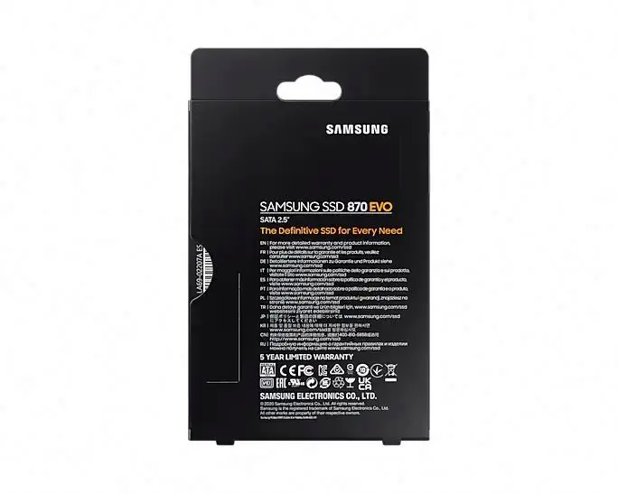 ДЛЯ твердотельного накопителя SAMSUNG MZ-77E2T0BW 2 ТБ 870 EVO SATA 5 дюйма SSD V-NAND 3 бит MLC DDR4 SDRAM AES