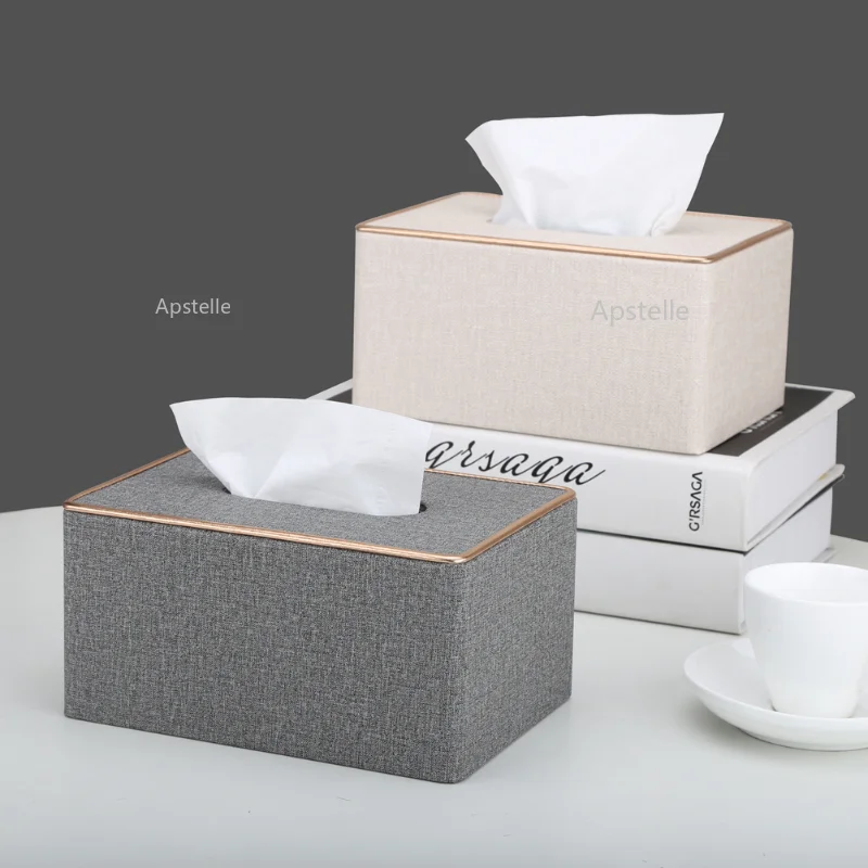 

Чехол для салфеток из искусственной кожи для украшения дома Новое поступление держатель для салфеток с золотым ободом серый жемчуг Белый К...