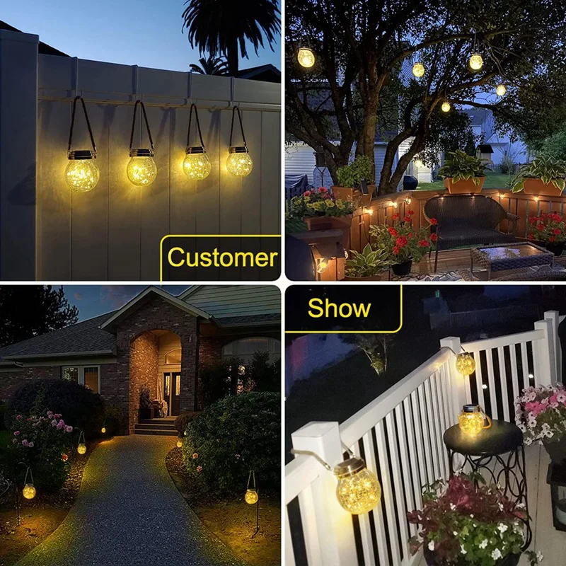 

Hanging Solar Lantern Metal Solar Lantern Light With Warm White Waterproof Bulb Solar LED Lights