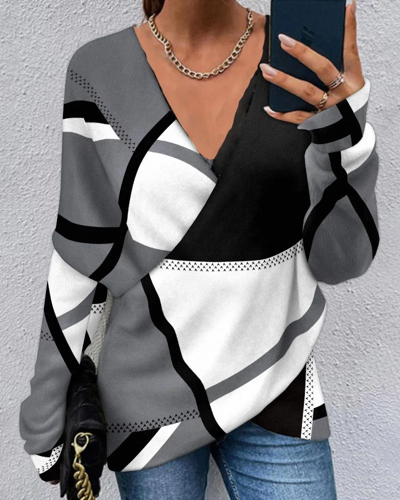 

Женский кружевной топ с вышивкой и принтом, Свободный пуловер, блузка неправильной формы, женские блузки 2023