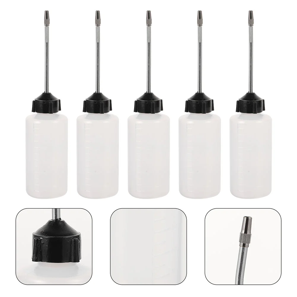 

5 Pcs Stainless Steel Container Sewing Machine Oilers Needle Tip Applicator Bottle Liquid Dropper Bottles Glue Squeeze Bottle