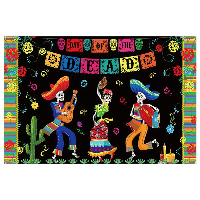 

6X3,6 футов день мертвецов фон ткань Хэллоуин день мертвецов фон ткань