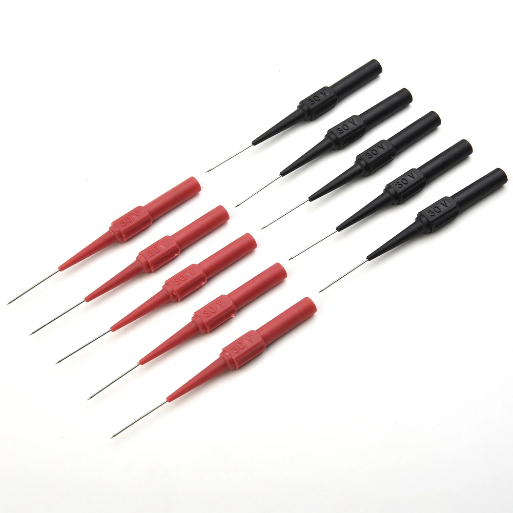 

10 Pcs 30V Diagnostic Tools Multimeter Test Lead Extention Red/Black Piercing Needle Tip Test Probe Plug Measuring Device