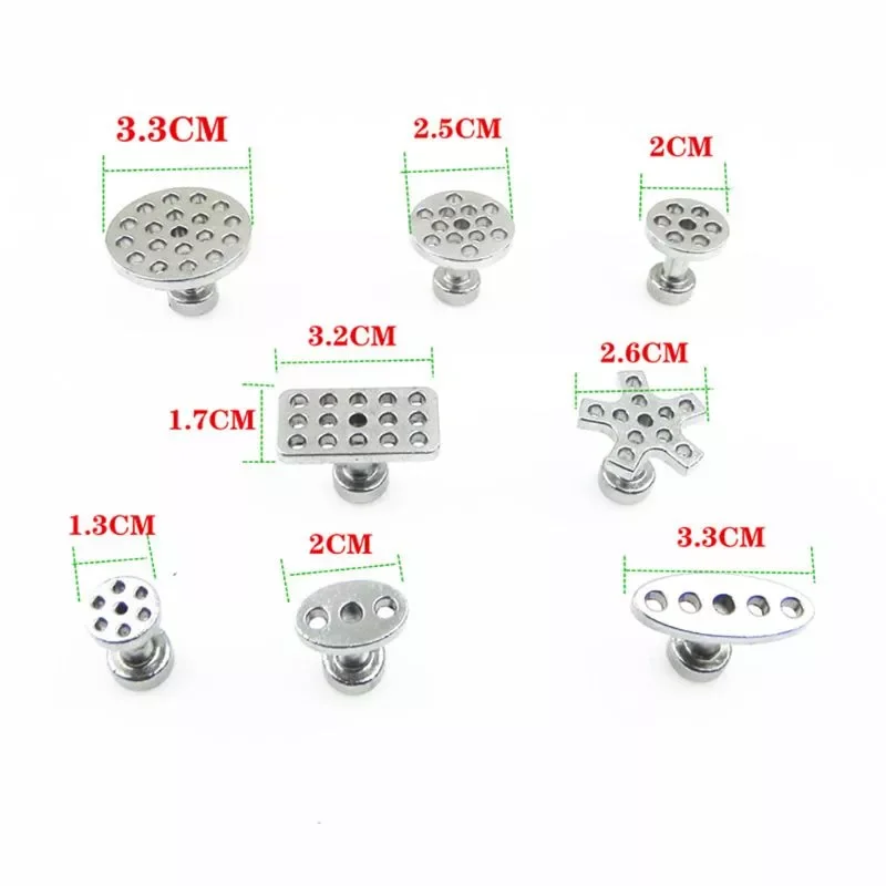 

Car Herramientas Accesorios Para Auto parts8 Size with 8pcs Auto PDR Tool Kit Aluminum Glue Puller Tabs for Car Dent Paintless R