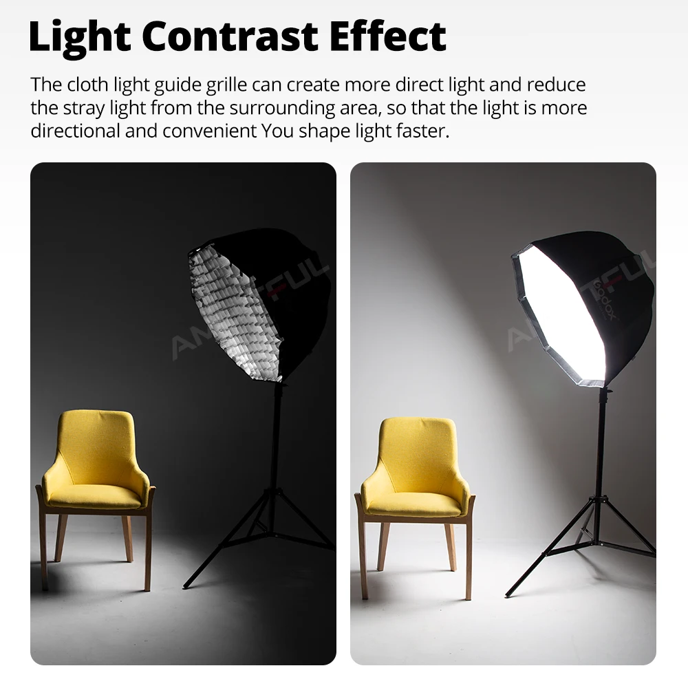 Godox SB-UE 80cm 95cm 120cm Portable Octagonal Umbrella Softbox with Honeycomb Grid for Bowens Mount Studio Flash |