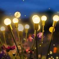 2pcs led solar powered firefly lights starburst swaying garden light outdoor ip65 waterproof decorative lamp