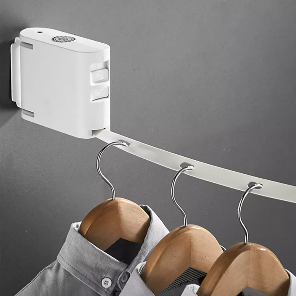 

NEW2023 Retractable Clothesline Drying Line Wall Mounted Laundry Hanger Rotatable Clothes Hanger Rope Towel Rack Bathroom Clothe