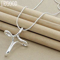 925 sterling silver snake chain cross pendant necklace for women men party engagement wedding fashion jewelry