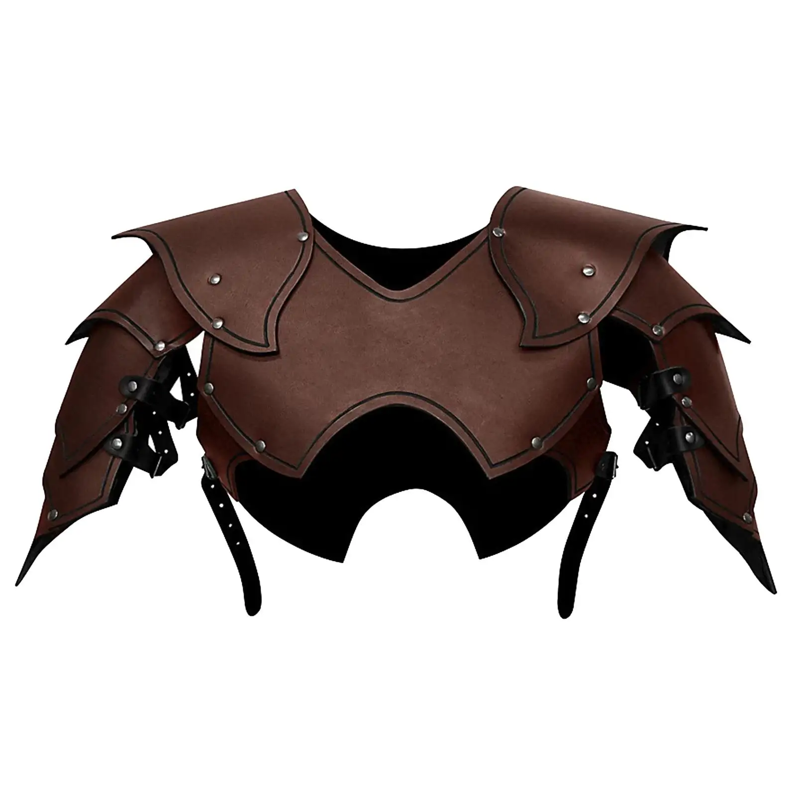 

Mens Gothic Body Chest PU Leather Knight Costume for Cosplay Party Halloween