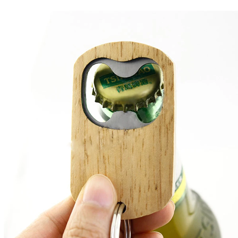 Новинка открывалка для бутылок деревянная сделай сам с кольцом ключей ручка