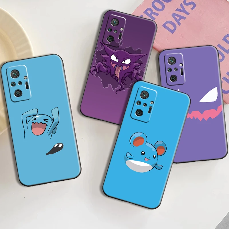 

Pokemon Pikachu Phone Case For Xiaomi Redmi Note 9 7 7A 9T 9A 9C 9S 9 8 Pro 8T 8 2021 5G Black Carcasa Coque Funda