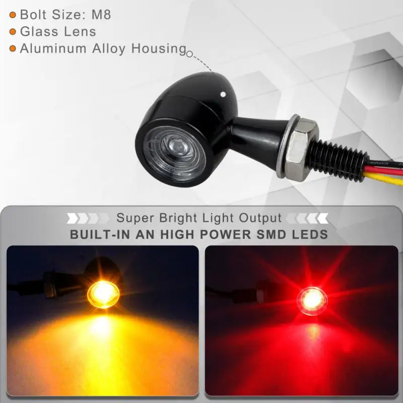 

Retro Motorcycle LED Turn Signals Lights Off-road Vehicle Mini Turn Signal Indicator Signal Light Motorcycle Accessories