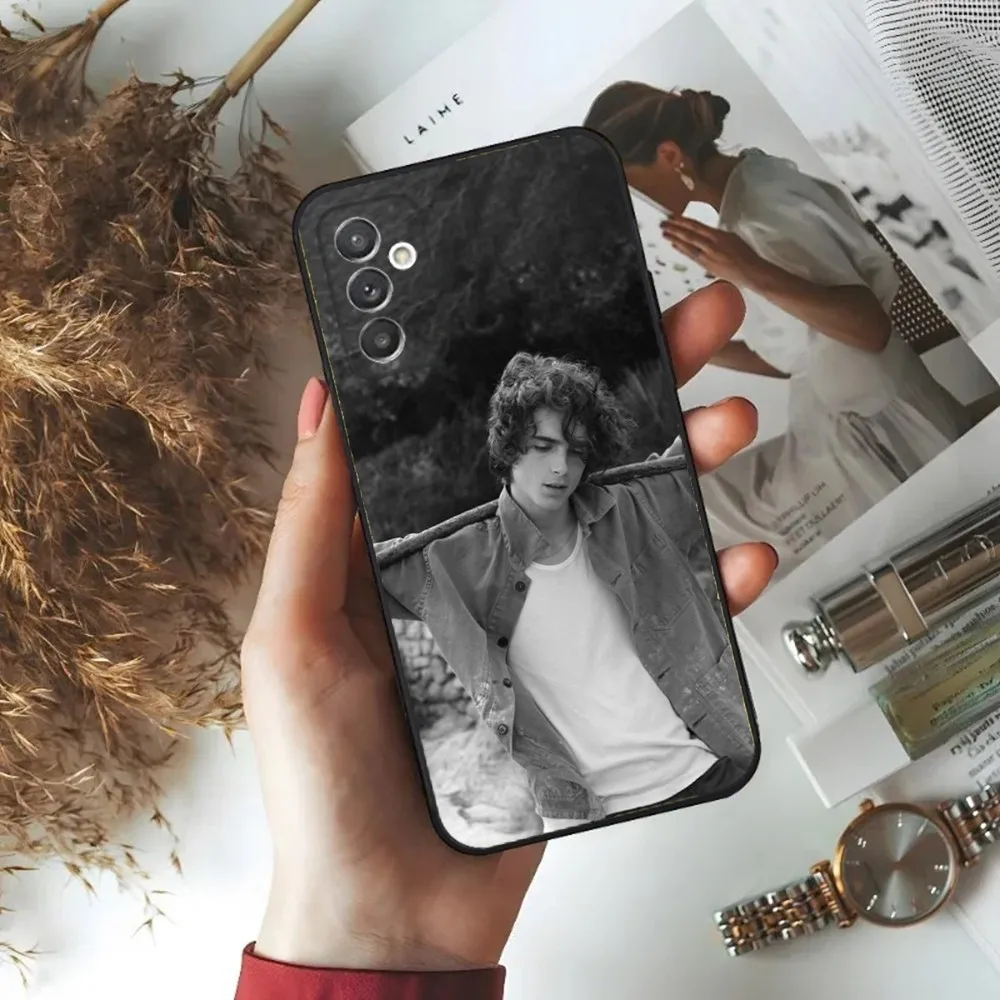 T-Timothee C-Chalamet Phone Case For Samsung S24 23 22 30 21 10 9 Ultra Plus Lite FE 5G Black Soft