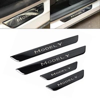 welcome pedal for 2017 2022 tesla model y protective strip for front rear door frame threshold protector sticker stainless steel