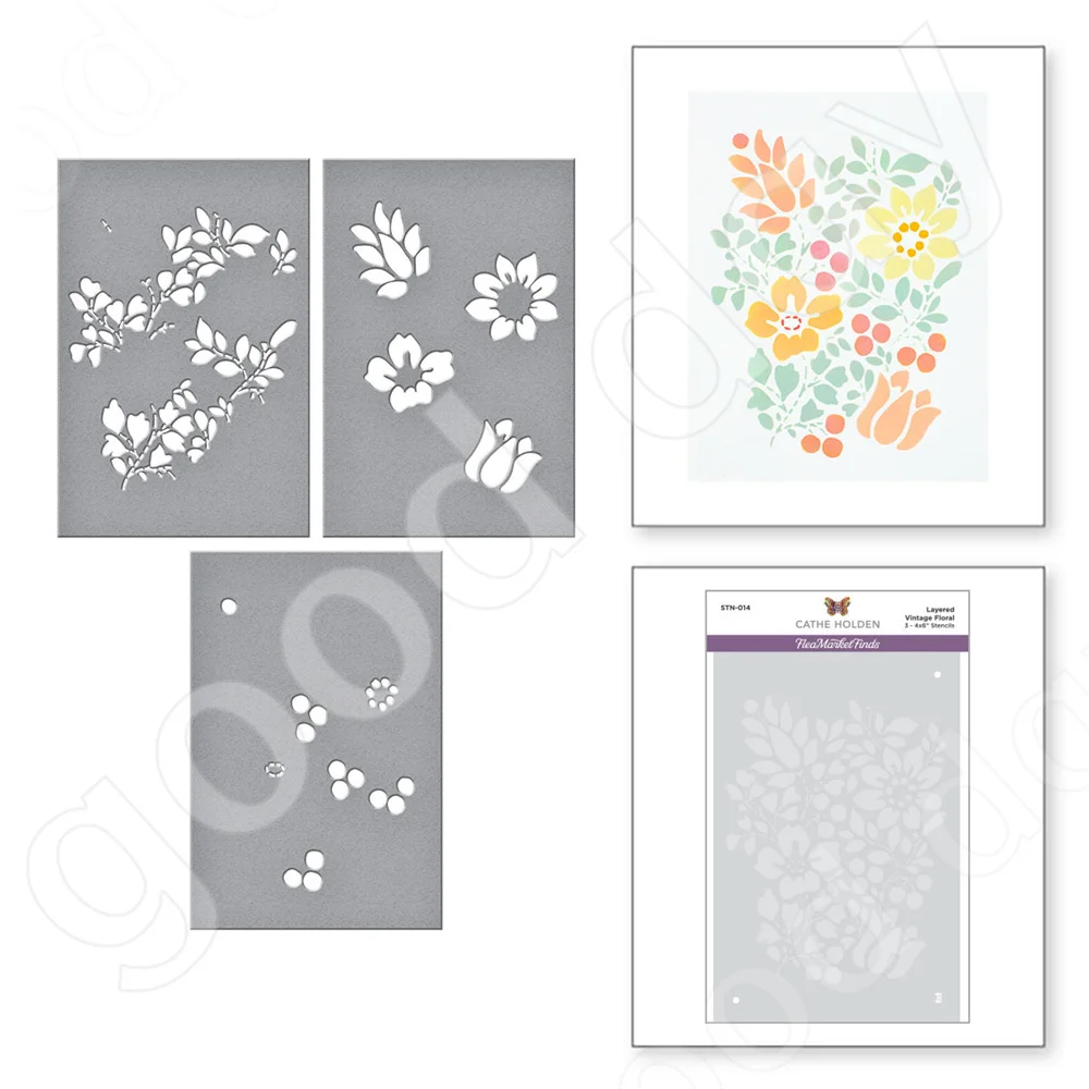 

2022 Arrival New hot sale Layered Vintage Floral Stencils Scrapbook Diary Decoration Embossing Template Diy Card Handmade