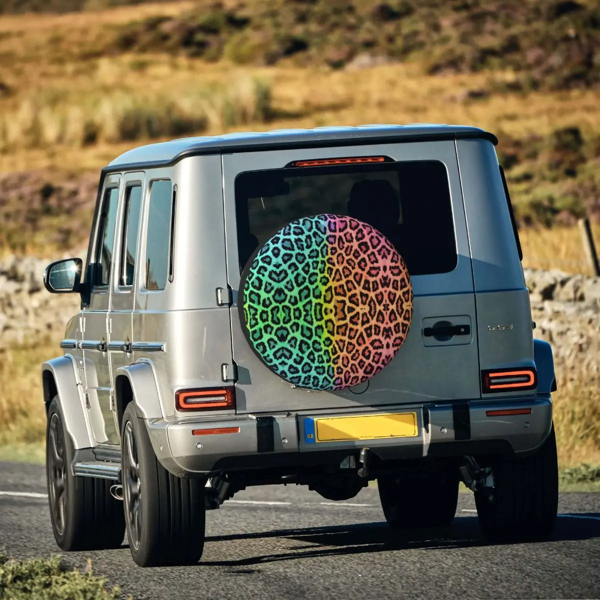 Чехол для запасного колеса с леопардовым принтом фиолетовый синий Jeep Honda SUV RV