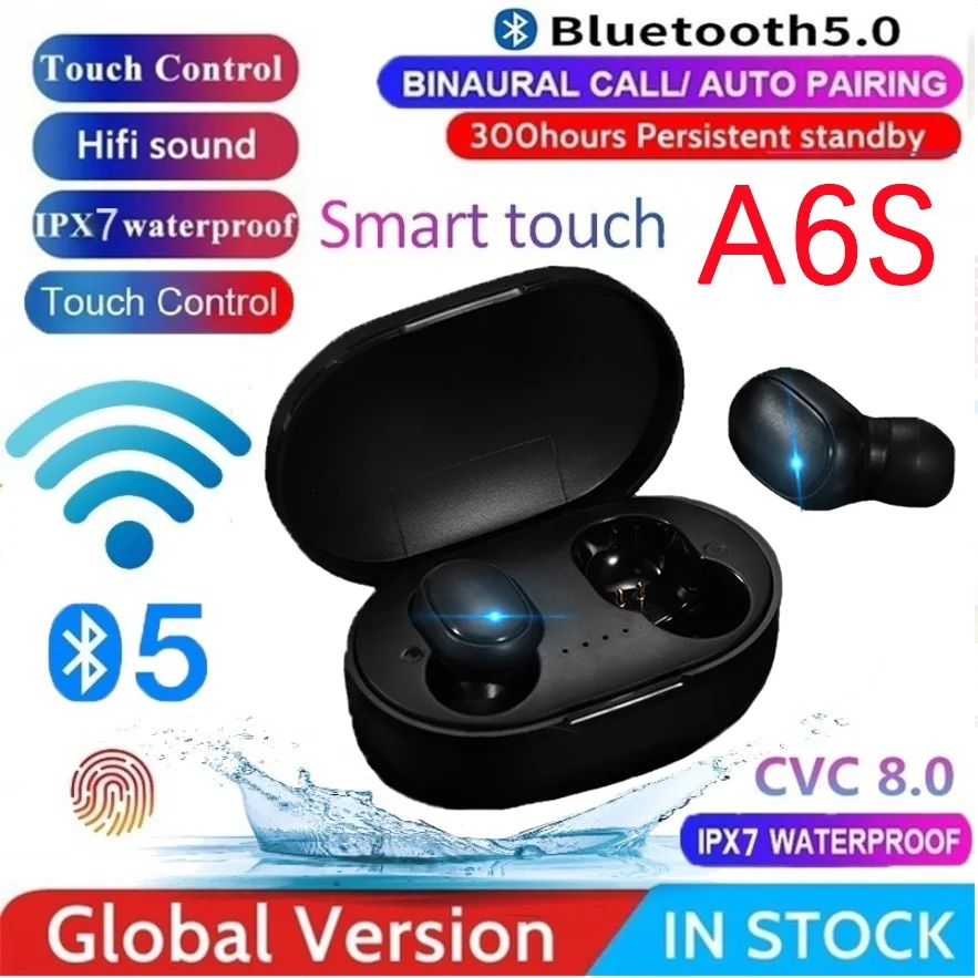 A6S TWS Wireless Bluetooth Headset 5.0 With Microphone Sports Headset Noise-cancelling Earplug Mini Headset Hands-free PK pro4