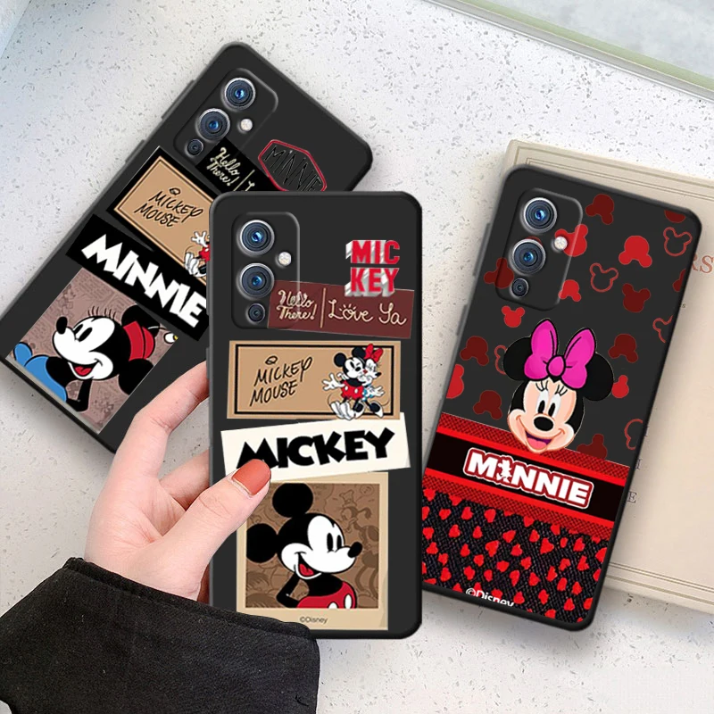 

Luxury Disney Mickey Minnie Phone Case For OnePlus 10 9 RT R 8 7 6 T Pro 5G Nord 2 N10 N100 CE CE2 N20 N200 Black Cover