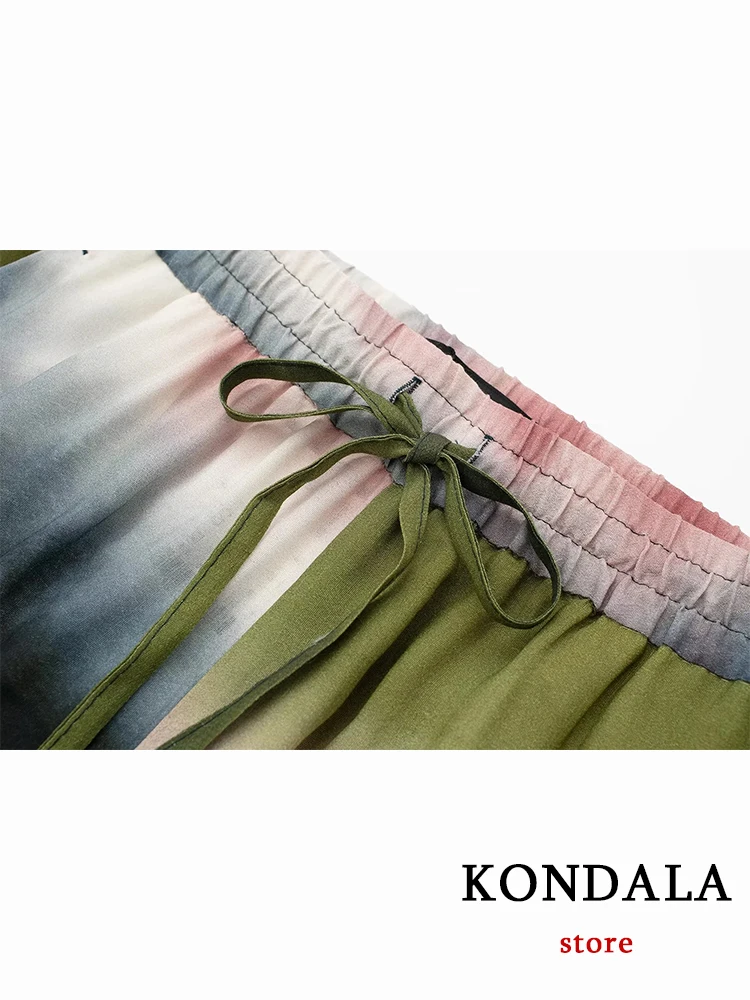 Женский винтажный костюм оверсайз KONDALA Повседневная рубашка с длинным рукавом и