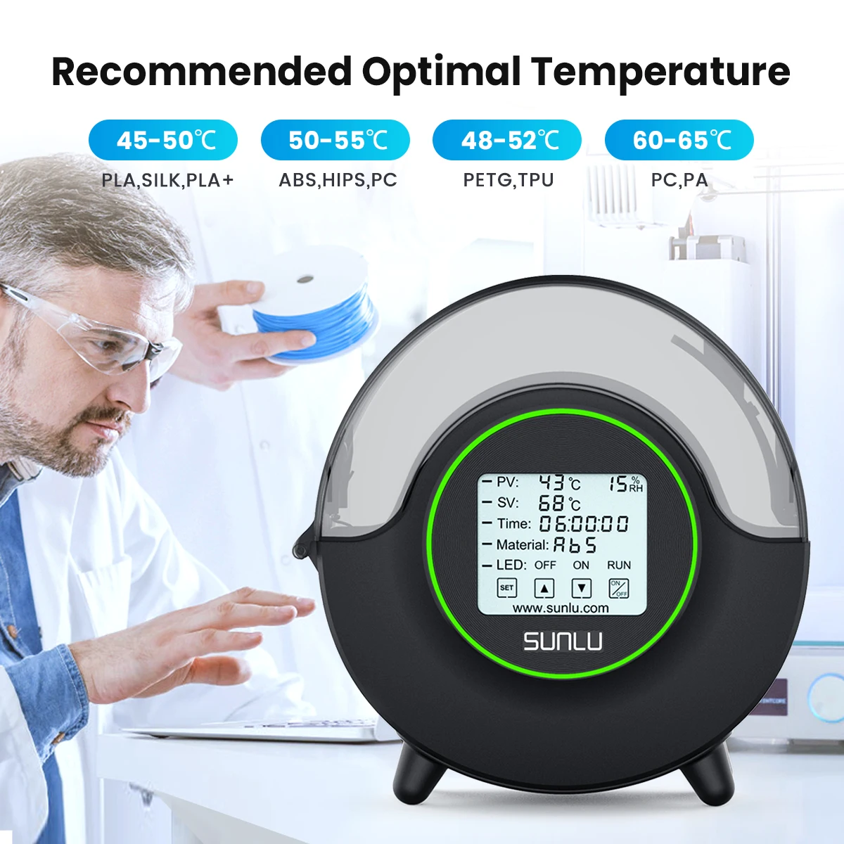 SUNLU 3D коробка для сушки нити держатель хранения FDM сушилка FilaDryer S2 Быстрая