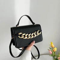 new chain crossbody messenger bags 2022 fashion striped women shoulder bag decoration designer ladies small handbags purses
