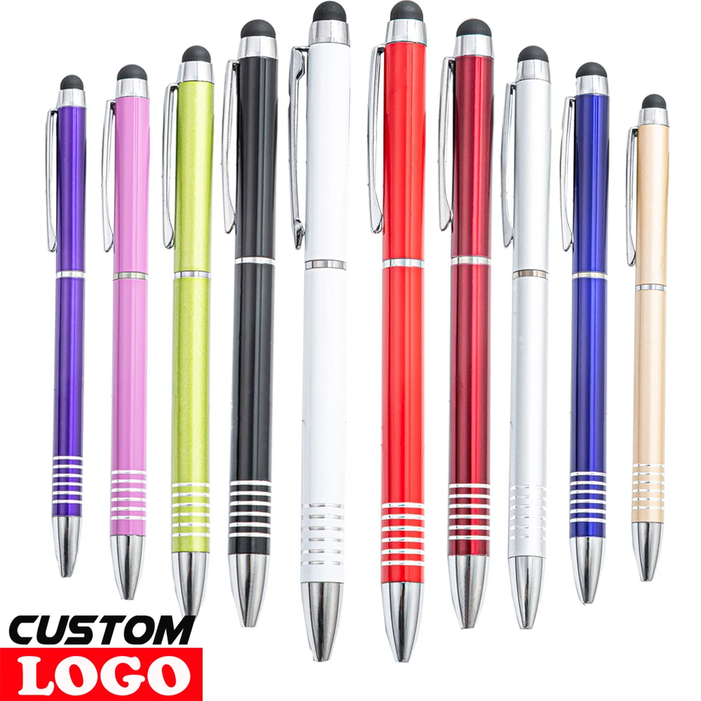 50Pcs Universal Stylus Ballpoint Pens 2 in 1 For iPad iPhone Tablet Laptops Kindle Samsung Capacitive Touch Screens Custom Logo