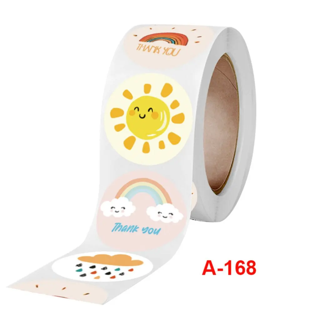 

Mailing Supplies For Business Bags Roll Flower Sticker Label Copper Plate Self-Adhesive Round Decoration Stickers