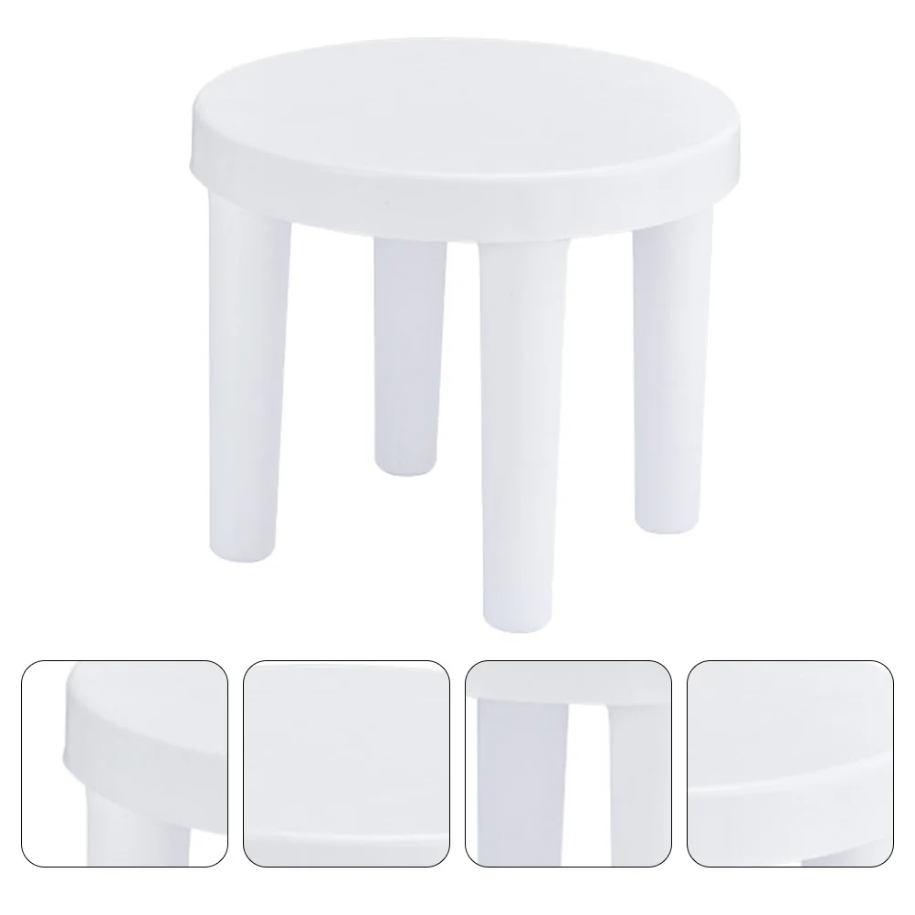 

1PC Non-skid Thickening Round Stool Household Changing Shoes Stool (White)