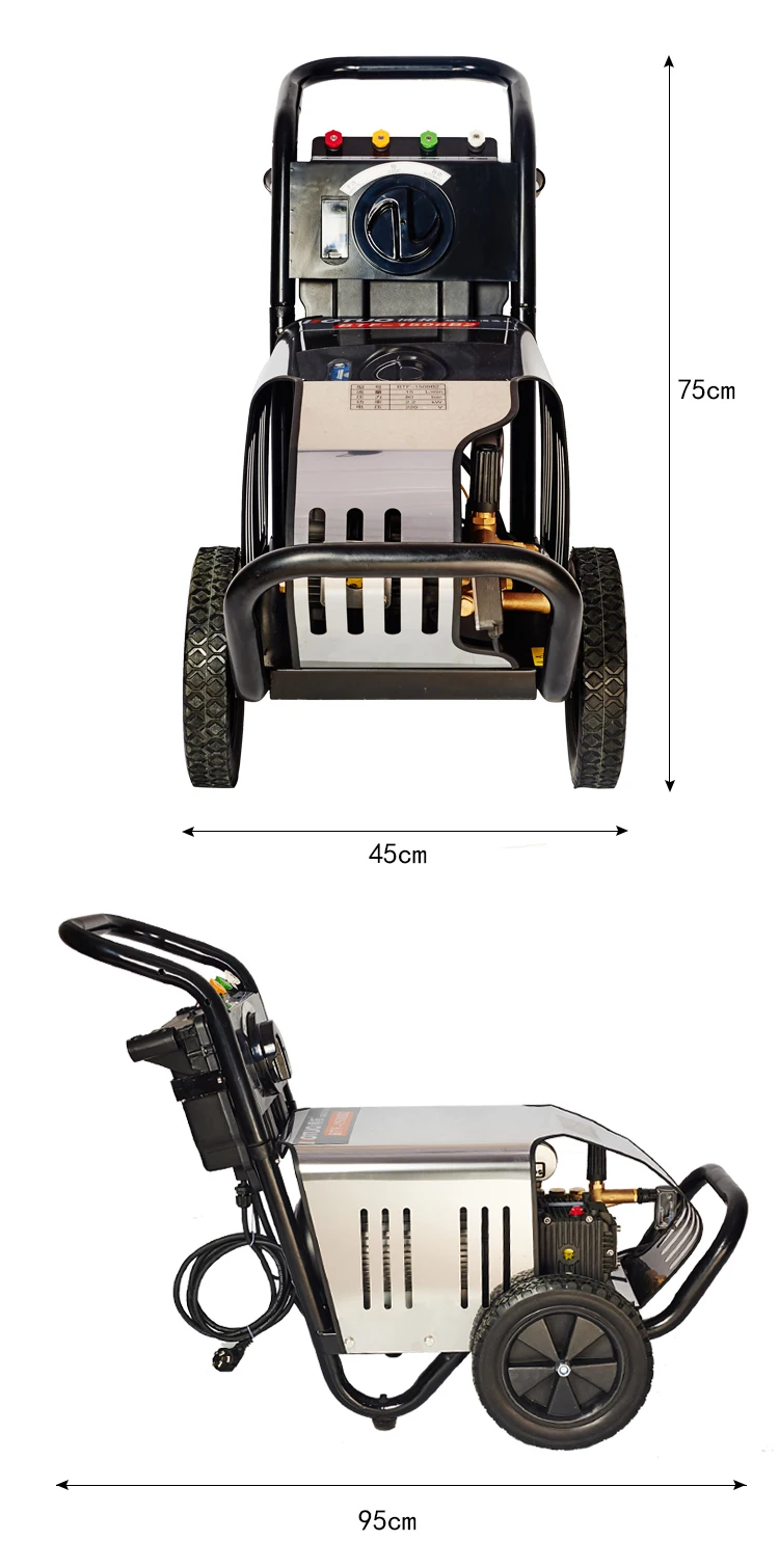 BTK 3KW 15LPM 100Bar 1450PSI Электрическая мойка высокого давления Чистящая машина Китайская