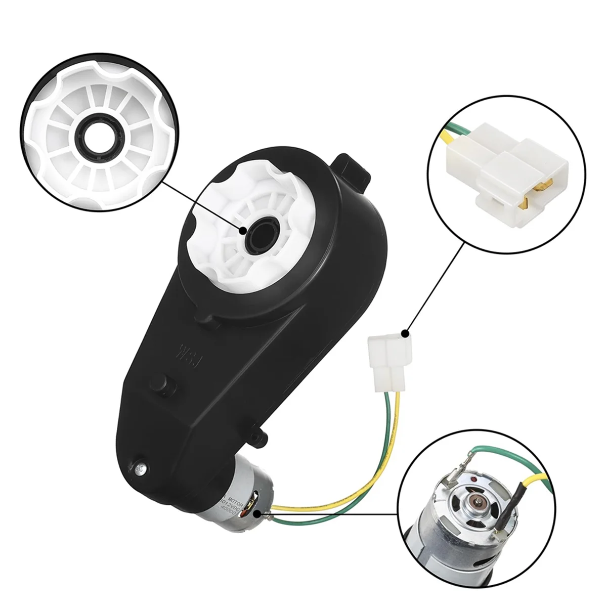 2 Pcs Kids Ride on Car Gearbox 550 12V Motor 40000RPM Electric with GearBox High Speed RS550 DC Match
