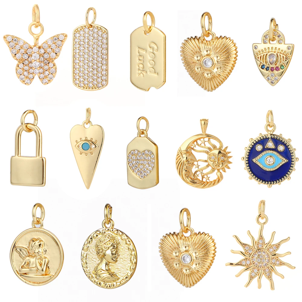 

Heart Eye Star Charms for Jewelry Making Supplies Gold Color Angel Evil Blue Eye Pendant Design Diy Charms for Earrings Necklace