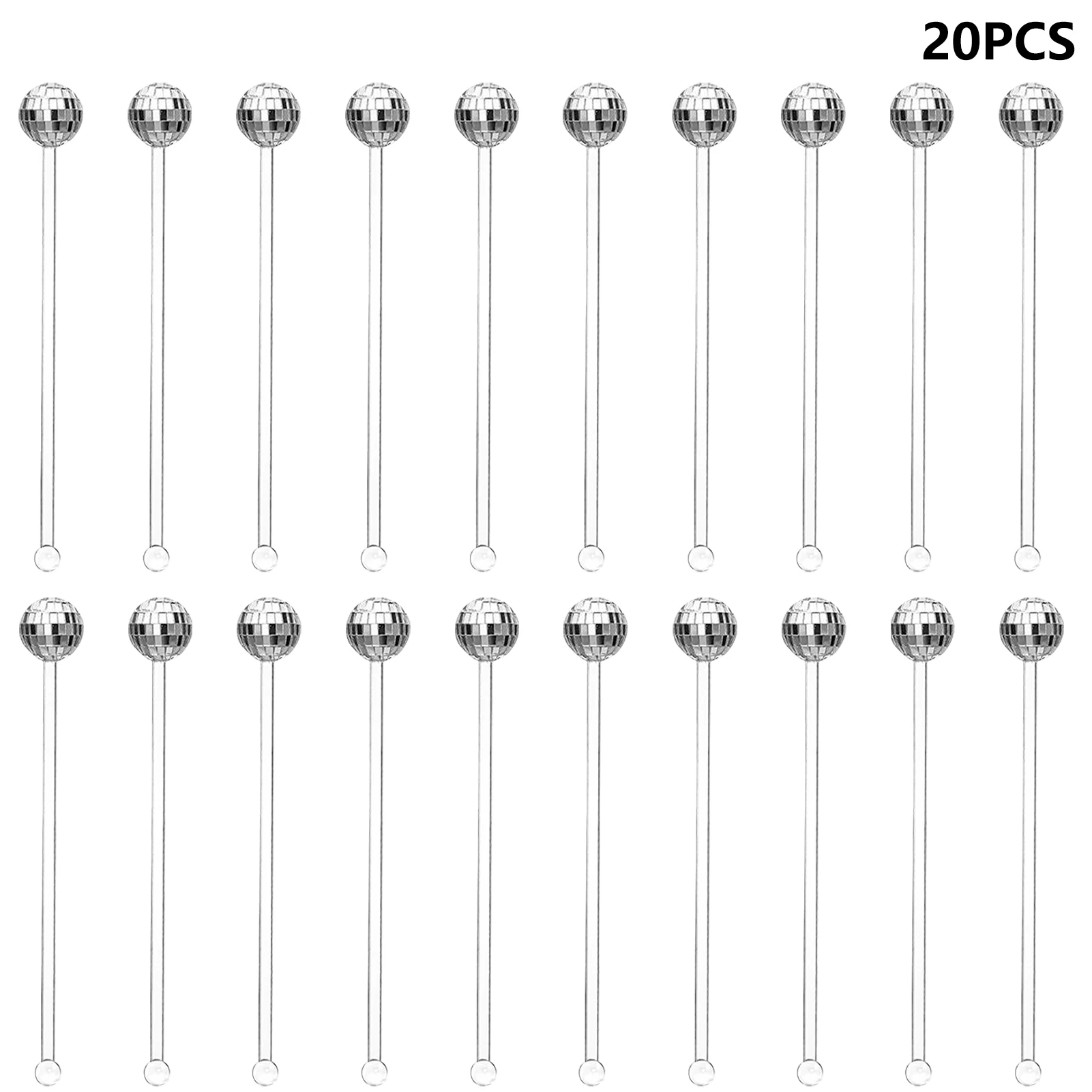 

20 шт. смешанные хрустальные многоразовые пластиковые Диско-шары для торта для бара, праздничные конфеты, палочка для кофе