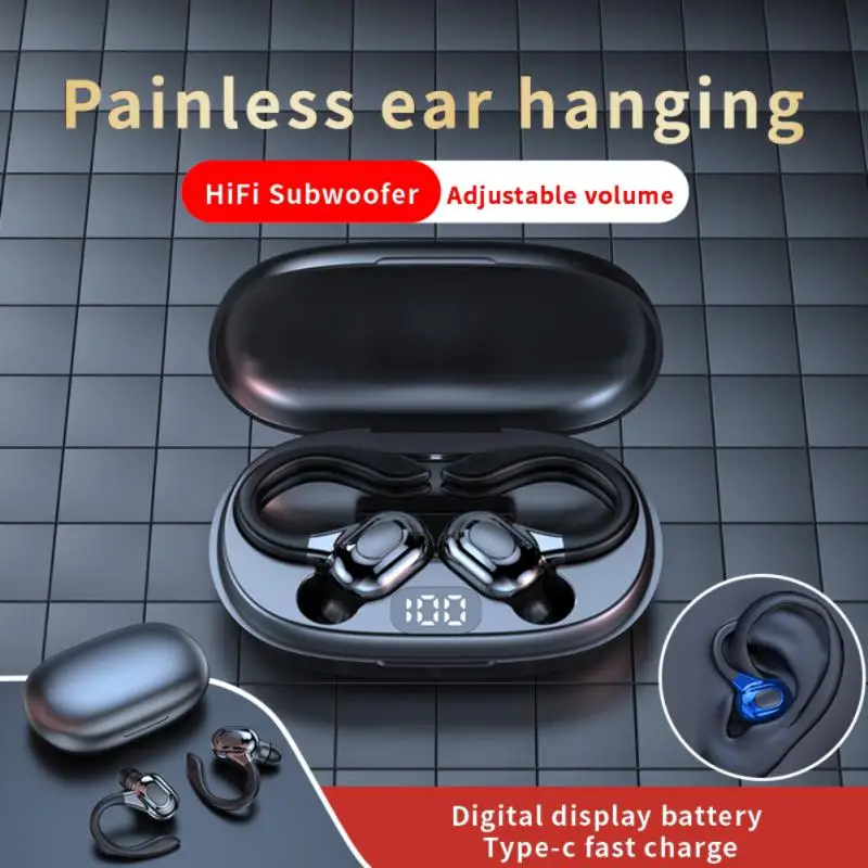 

Hanging Ear Type Sports Earphones Stereo Tws Earphone Mini Headset Business Headphone 15h Talk Time Ear-hook Universal