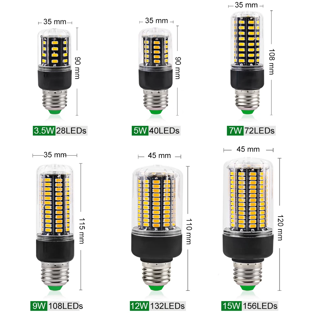 Светодиодная лампа Е27 Е14 SMD5736 светодиодная переменного тока 110 В 220 светодиодный