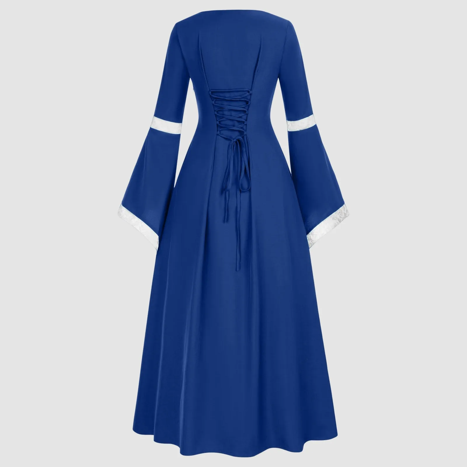 Женское длинное платье в стиле ретро для косплея на Хэллоуин с рукавами-трубой