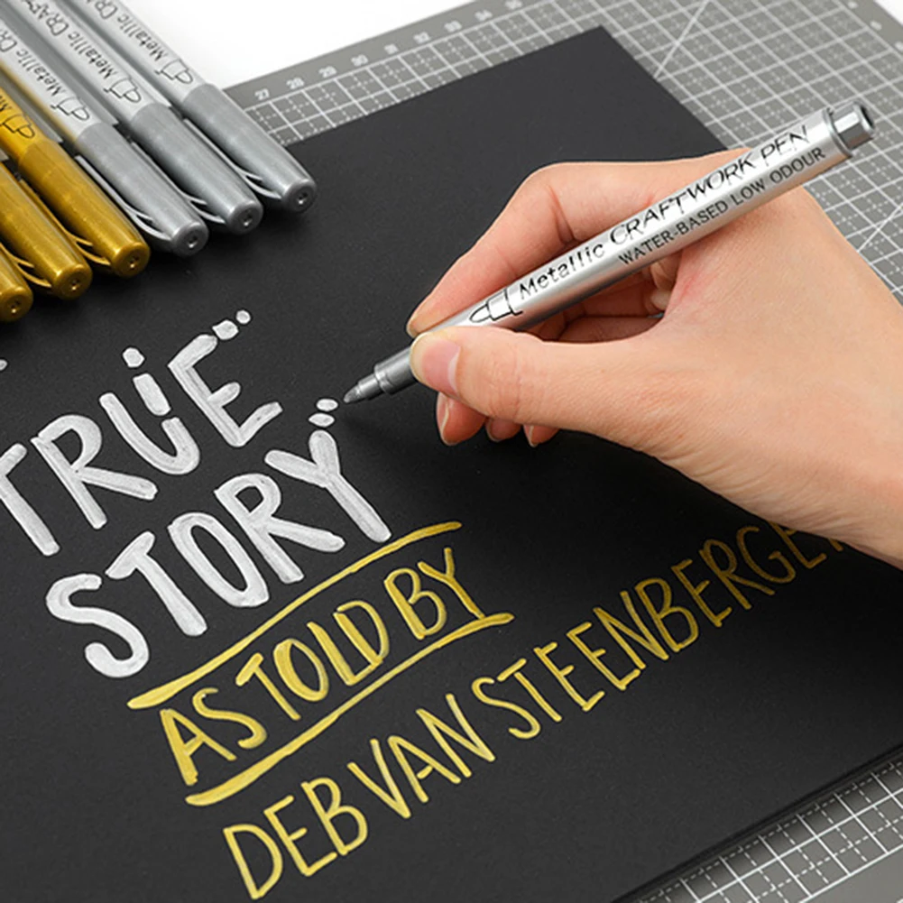 

Металлические Водонепроницаемые перманентные маркеры, DIY эпоксидная смола, форма, золотой, серебряный цвет, рисование, товары для студентов...