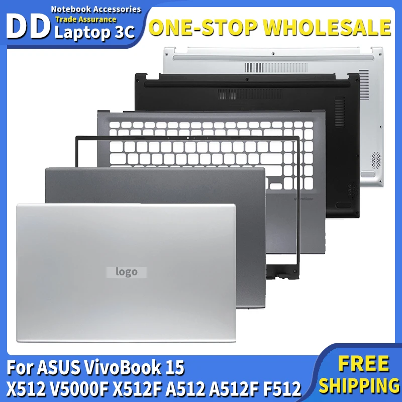 Оригинальная задняя крышка для ноутбука ASUS VivoBook 15 X512 V5000F X512F A512 A512F F512, задняя крышка ЖК-дисплея/Передняя панель/Упор для рук/Нижняя деталь