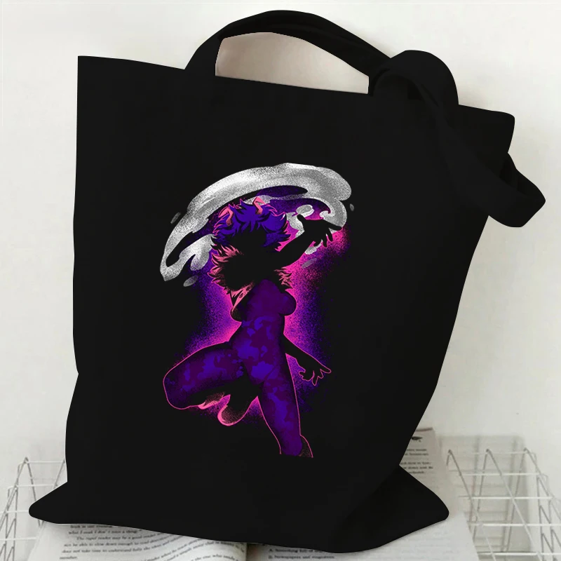 

Сумка-тоут Ashido Dark Shadow, парусиновая мультяшная Сумочка Denki Dark Shadow для девочек и мальчиков, сумка для покупок в готическом стиле