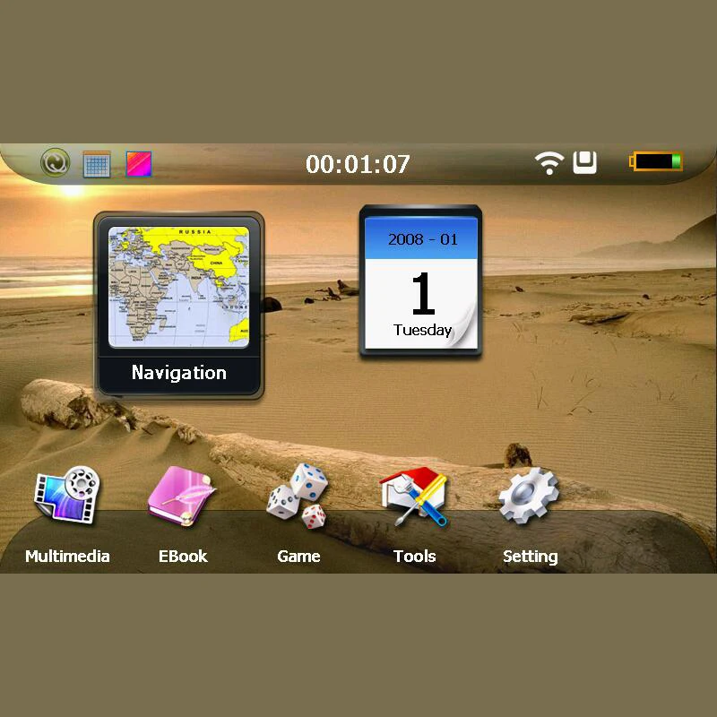 7-дюймовый автомобильный емкостный экран GPS-навигатор HD FM 8G 256M MP3/MP4 плеер