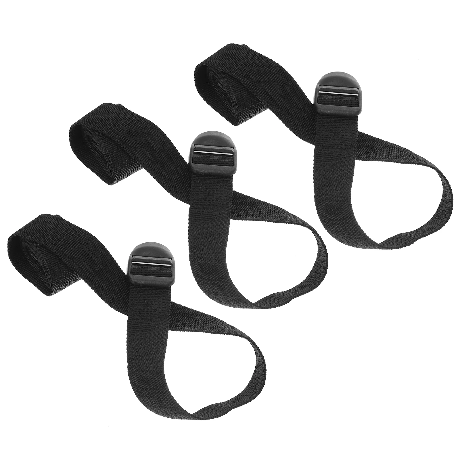 

3pcs 1.5m Practical Tie Down Strap Strong Ratchet Belt Suitcase Safety Strap Cargo Lashing with Press Buckle for Outdoor (Black)