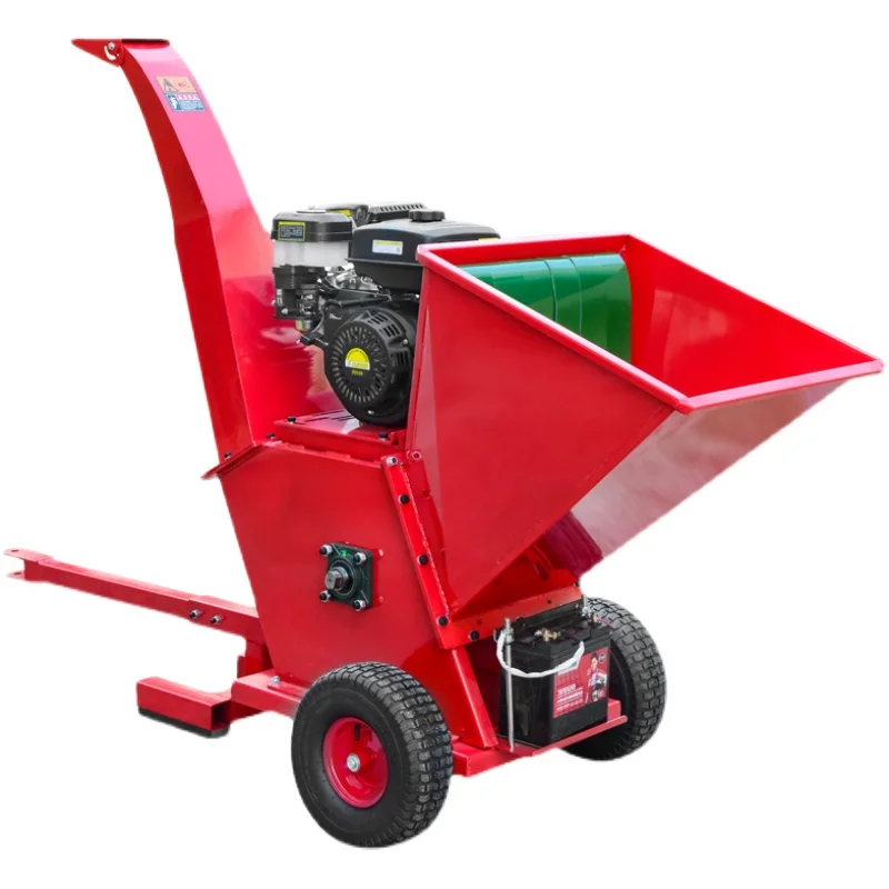 

Gasoline-powered wood chipper, manual wood chipper
