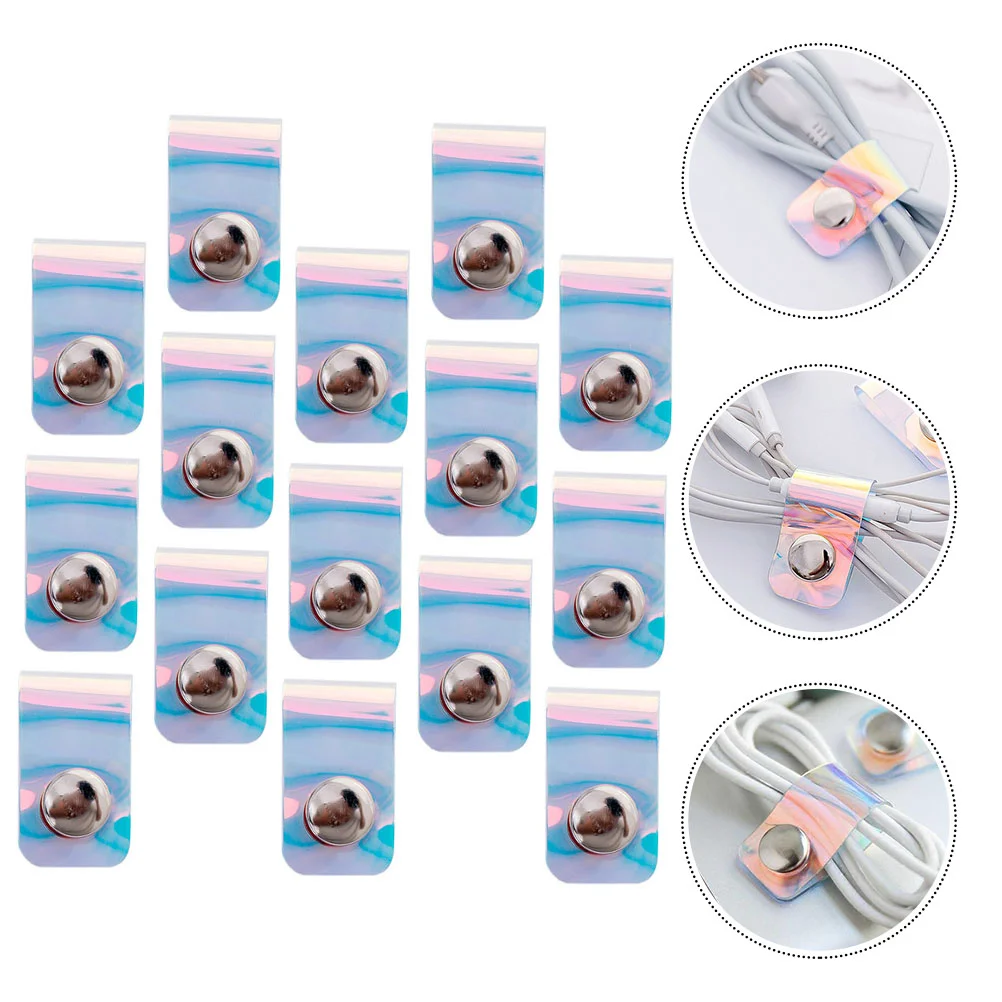 

Cable Winder Tie Earphone Wrap Snap Button Cordties Organizer Straps Earphones Ring Fixing Cords Fastener Management Pvc Case